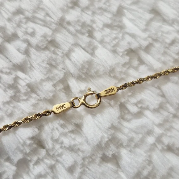 14k Yellow Gold Rope Necklace 2.5mm - Picture 6 of 7